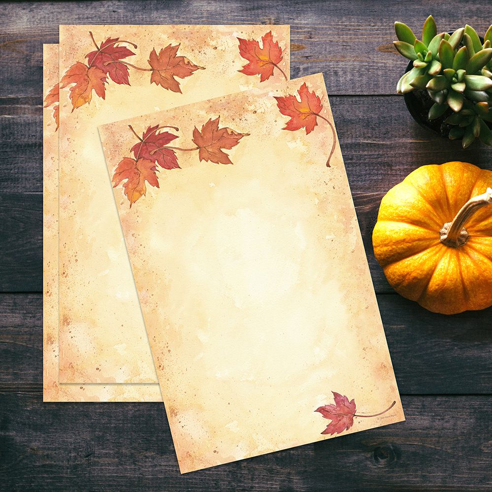 Great Papers! Fall Leaves Stationery Letterhead, 8.5&#x22; x 11&#x22;, Inkjet and Laser Printer Compatible, 80 sheets