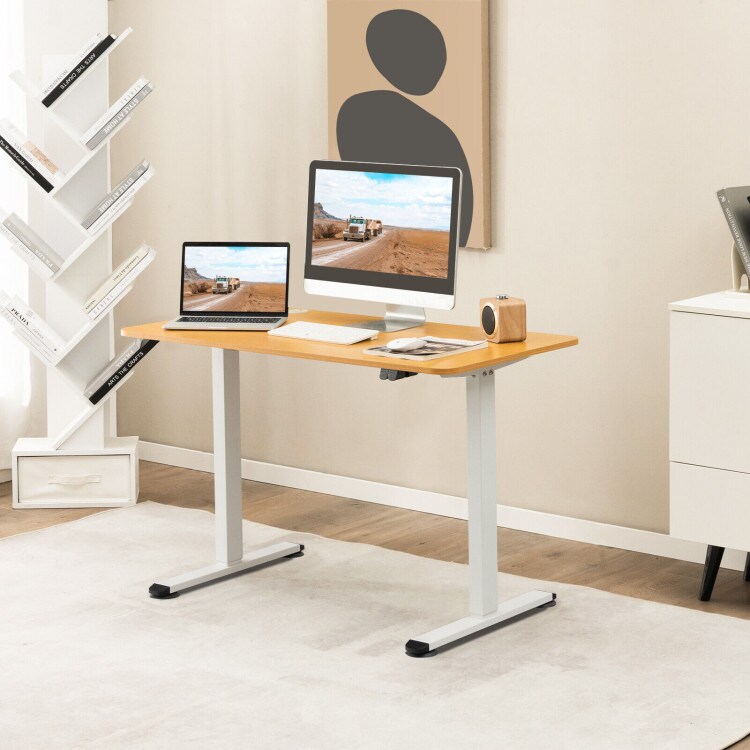 45.5 Inch Electric Height Adjustable Standing Desk with 2-Button Controller and Metal Frame