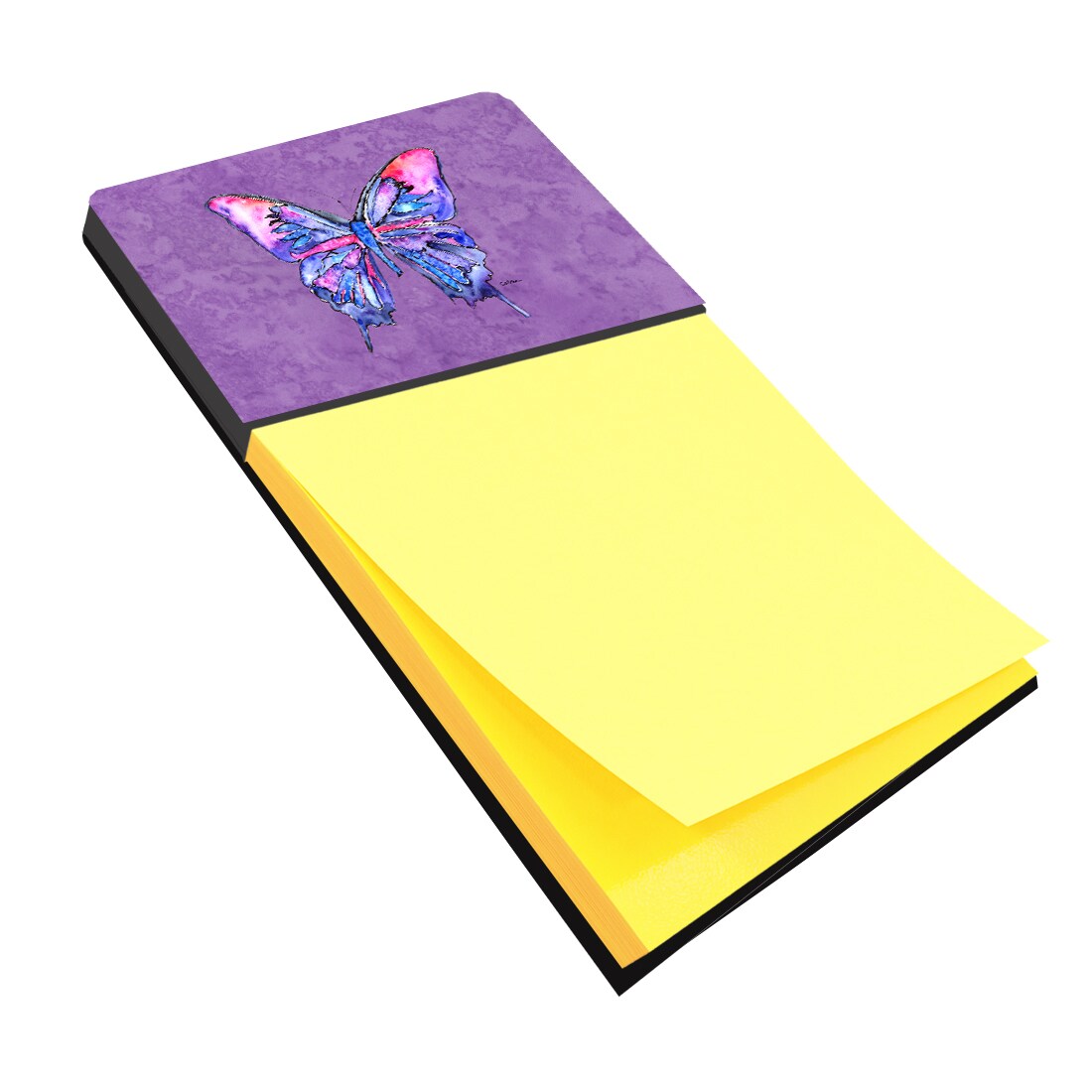 Caroline's Treasures 8860SN Butterfly on Purple Sticky Note Holder, Large, multicolor