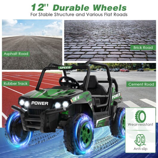 12V Kids UTV Ride on Car with 2.4G Remote Control Music and LED Lights