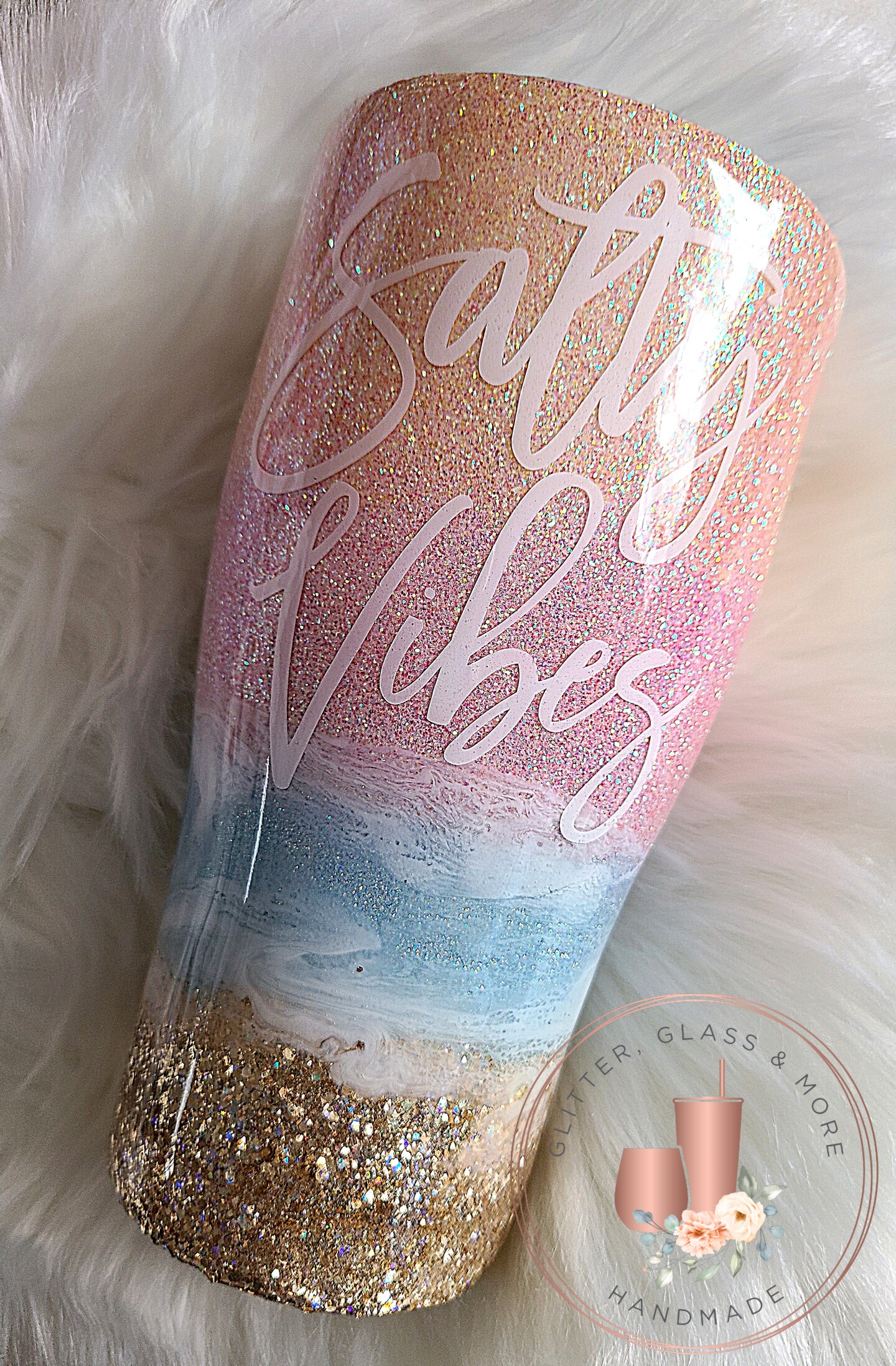 20 Oz Pink Glitter Tumbler With Name, Personalized Glitter Cup