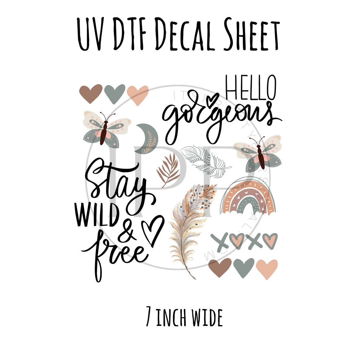 #130- Boho Quotes- UV DTF Decal SHEET