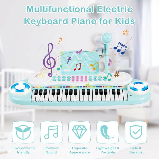 37-Key Electronic Piano with Microphone, Music Score and USB