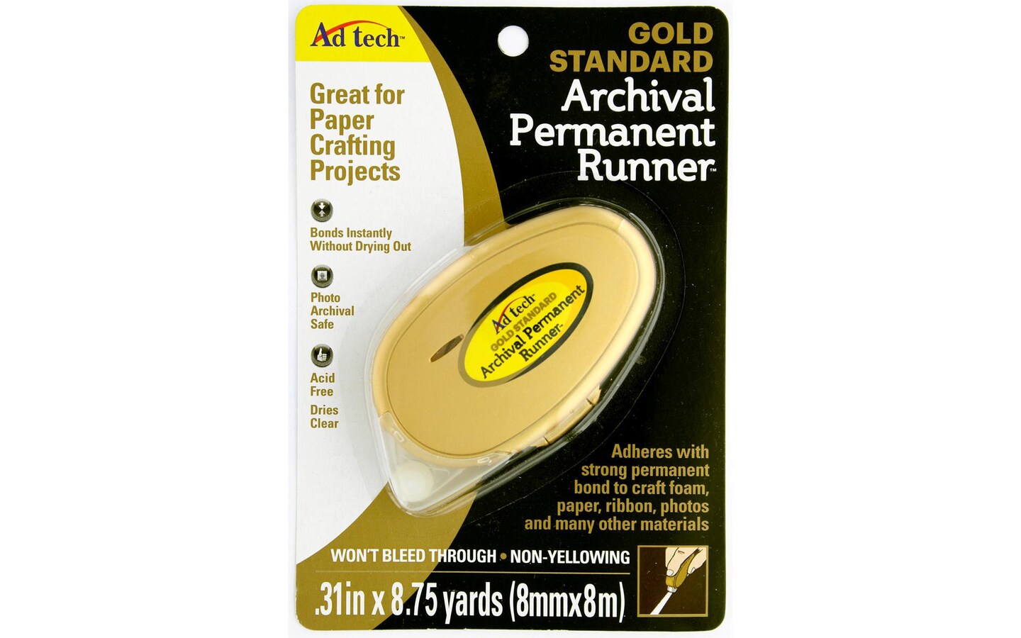 12 Pack: Adtech Archival Glue Runner Permanent, Size: 8.75, Clear