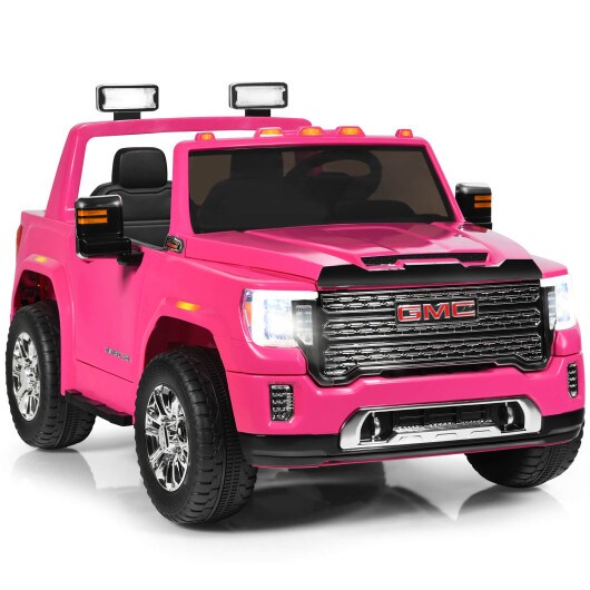 12V 2-Seater Licensed GMC Kids Ride On Truck RC Electric Car with Storage Box