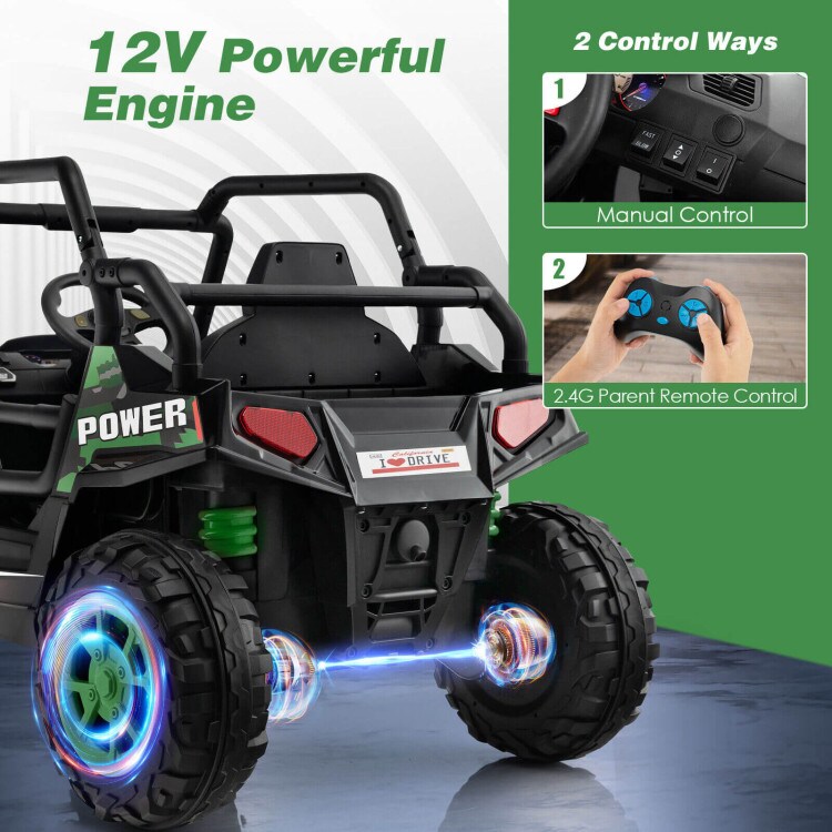 12V Kids UTV Ride on Car with 2.4G Remote Control Music and LED Lights