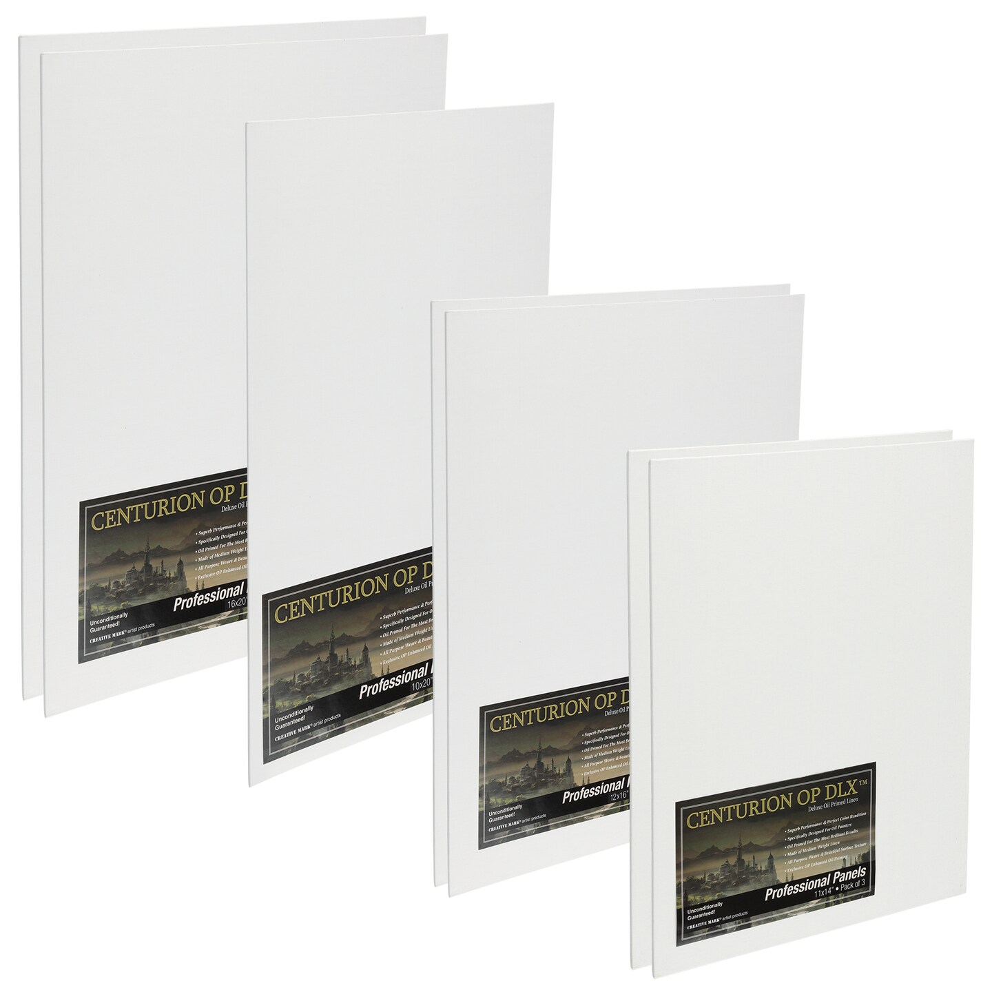 Centurion Deluxe Oil Primed Linen Panels Multi-Size Bundles - Assorted Sizes