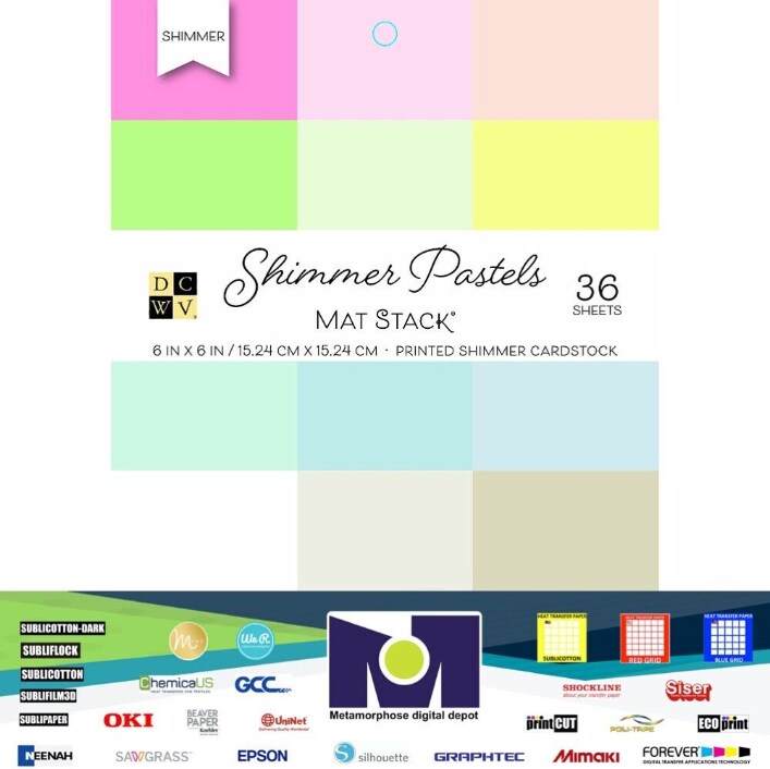 DCWV®️ MAT STACK - DCWV - 6 X 6 - SHIMMER PASTELS (36 SH) PS-006-00135