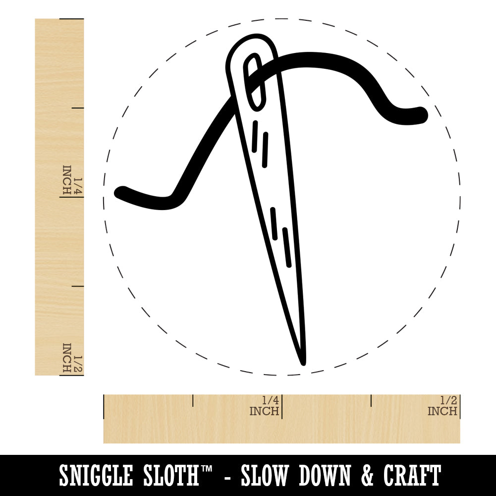 Sewing Needle and Thread SelfInking Rubber Stamp for Stamping Crafting