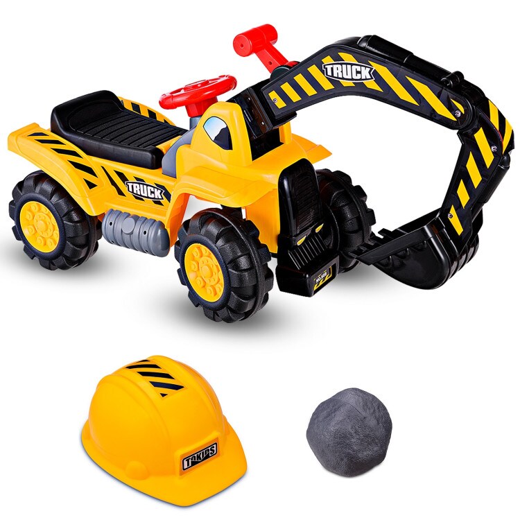 Outdoor Kids Ride On Construction Excavator with Safety Helmet