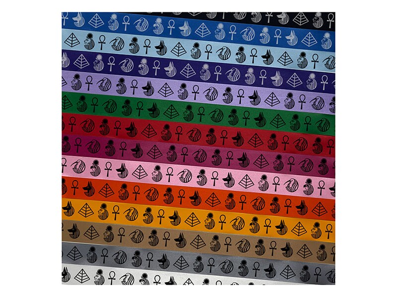 Egyptian Gods Border Ra Anubis Ankh Pyramid Satin Ribbon for Bows Gift Wrapping - 1&#x22; - 3 Yards