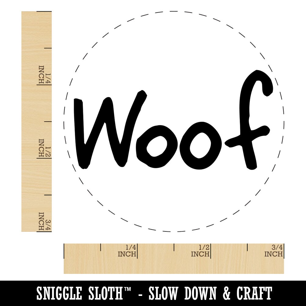 Woof Dog Fun Text Self-Inking Rubber Stamp for Stamping Crafting Planners