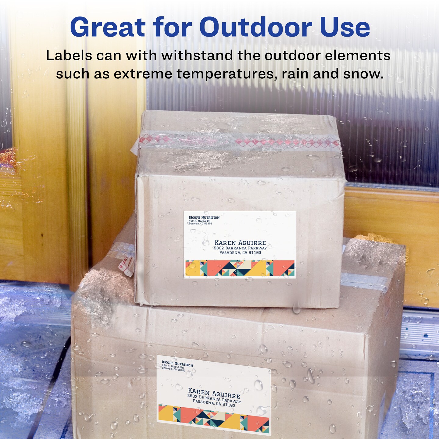 Avery Waterproof Shipping Labels with Ultrahold Permanent Adhesive, 5-1/2&#x22; x 8-1/2&#x22;, 100 Labels for Laser Printers (5526)