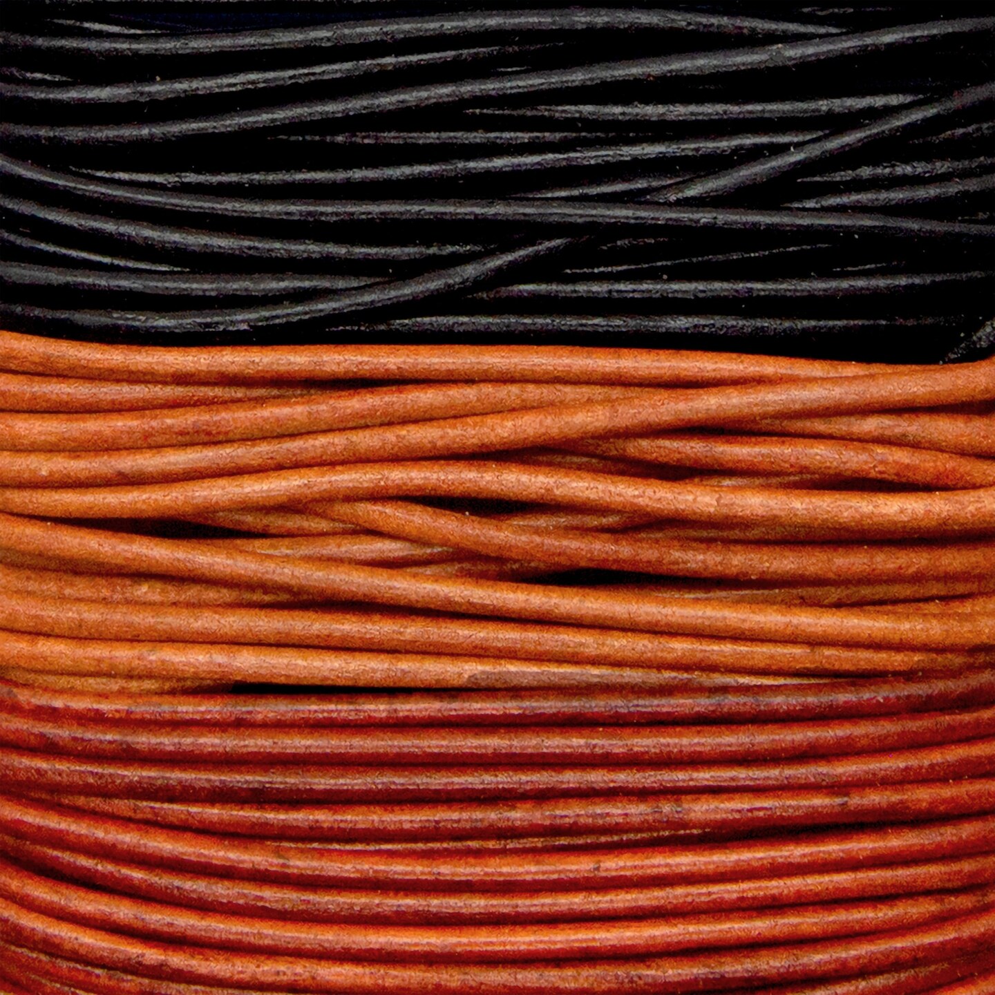 Realeather(R) Crafts Round Leather Lace 2mmX8yd Carded-Ebony, Cedar & Mahogany