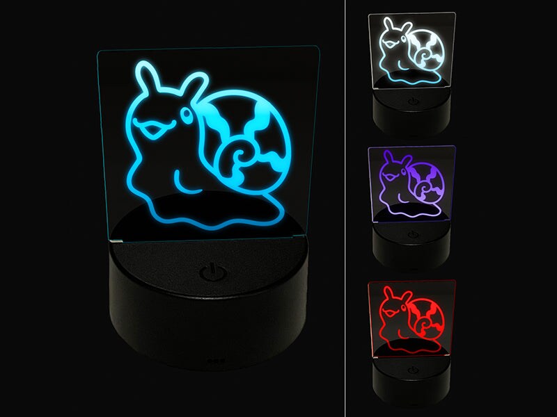 Small Snail Reaching Out 3D Illusion LED Night Light Sign Nightstand Desk Lamp