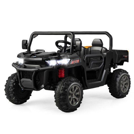 Steel 2-Seater Kids Dump Truck with Remote, Shovel and Off-Road Performance
