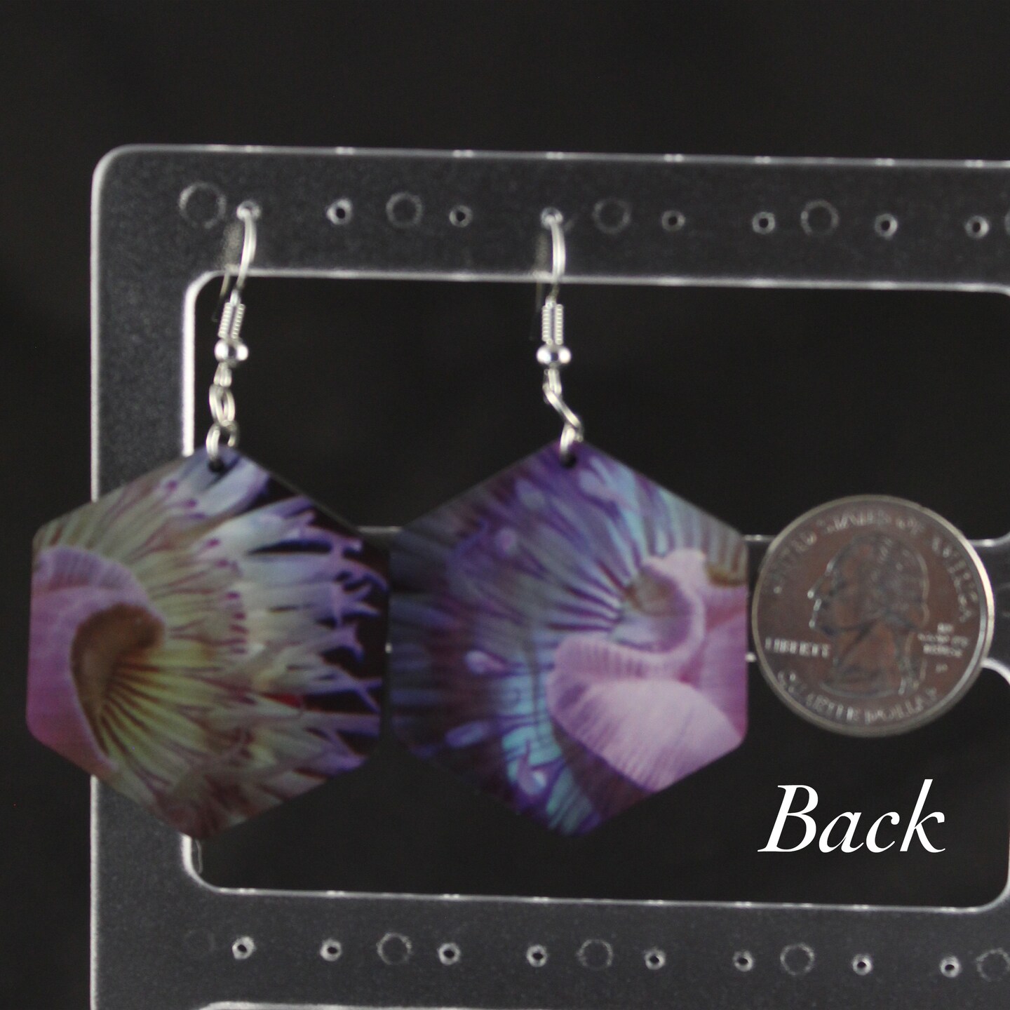 Jelly Fish Kiss Hexagon Sublimation Earrings