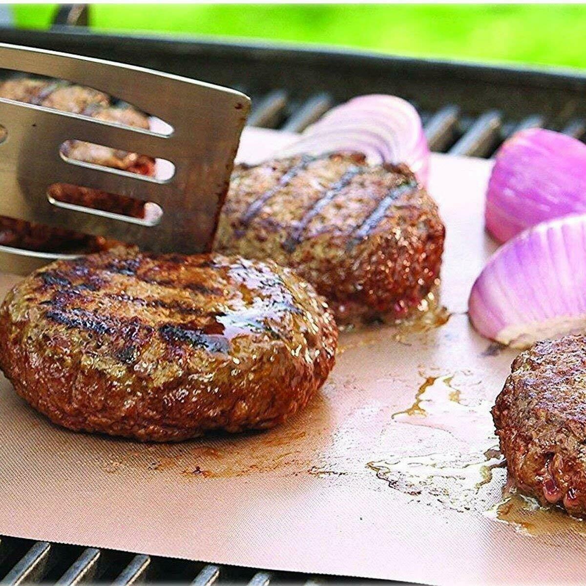 Smilegive 5pc Copper Grill Mats Baking Non Stick BBQ Mat