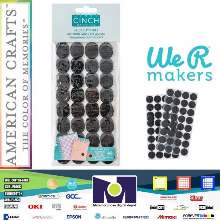 We R Memory Keepers Cinch Hook &#x26; Loop Black Stickers 64/Pkg 60000612 by American Crafts