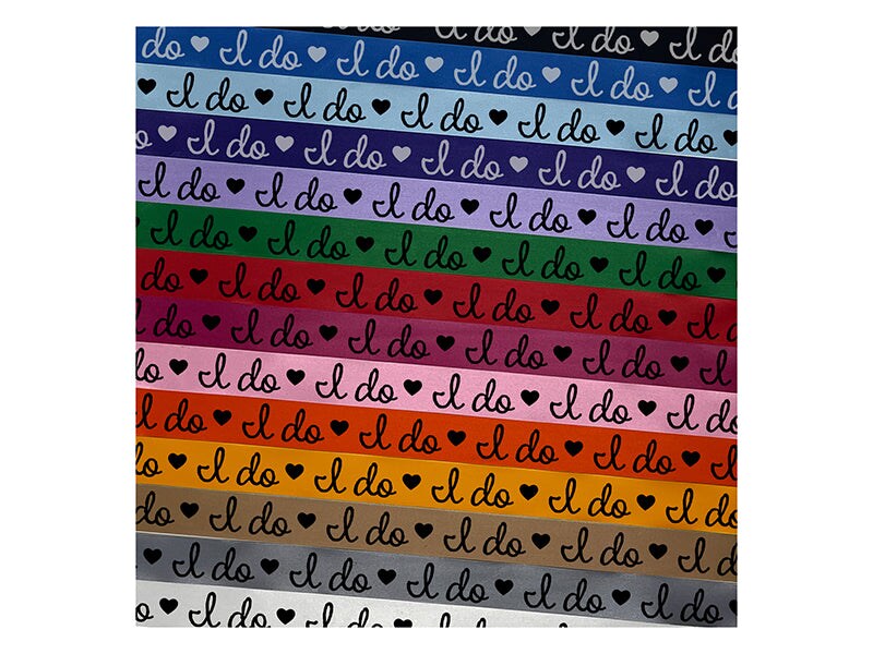I Do Wedding Fun Text Satin Ribbon for Bows Gift Wrapping DIY Craft Projects - 1&#x22; - 3 Yards