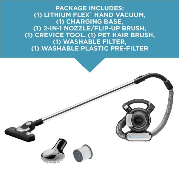 BLACK+DECKER DUSTBUSTER 20V MAX* Flex Handheld Vacuum With Pet Hair Brush  (BDH2020FL)
