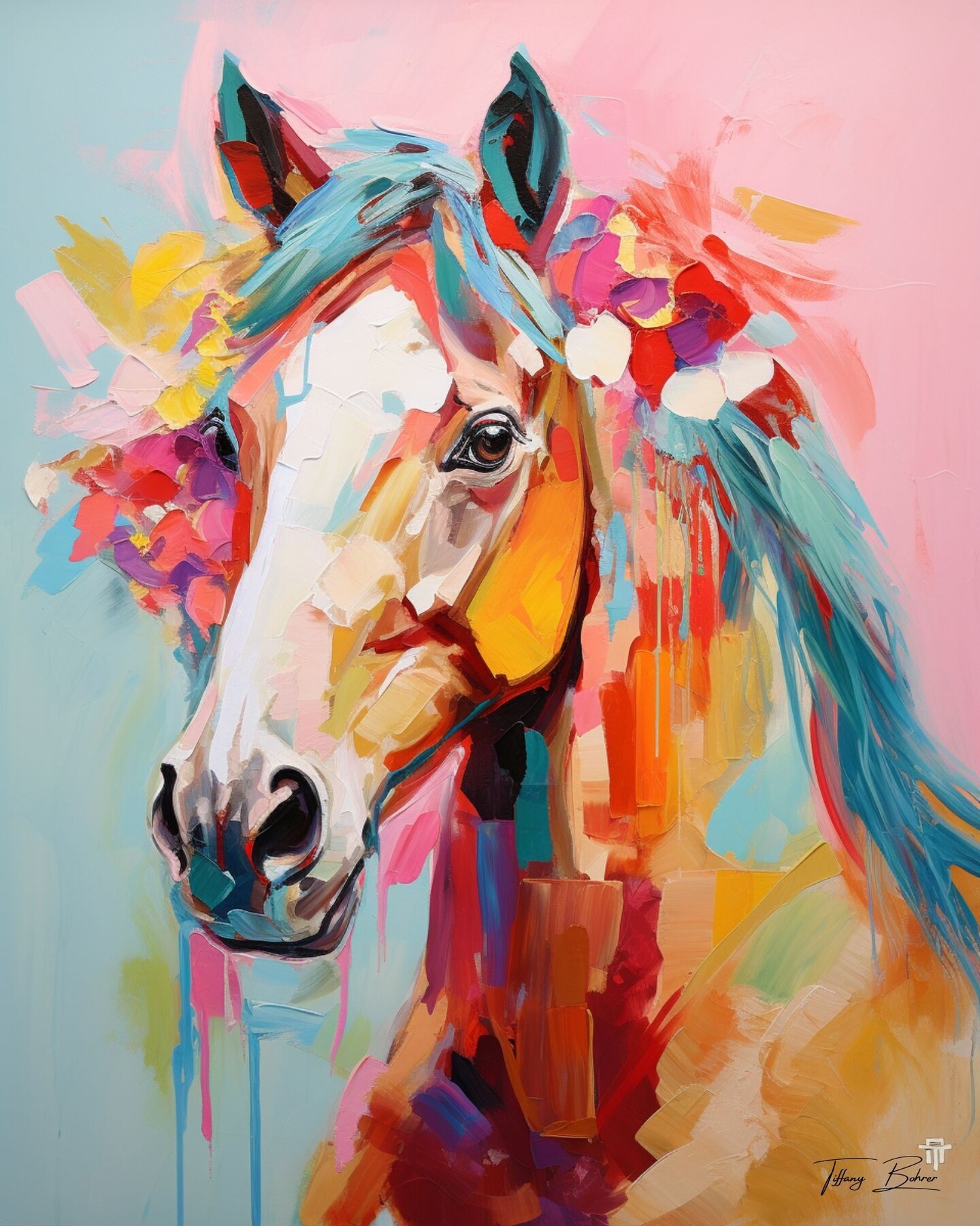 Hero Horse by Tiffany Bohrer - Archival Giclee 12x12 Canvas | tipsyartist