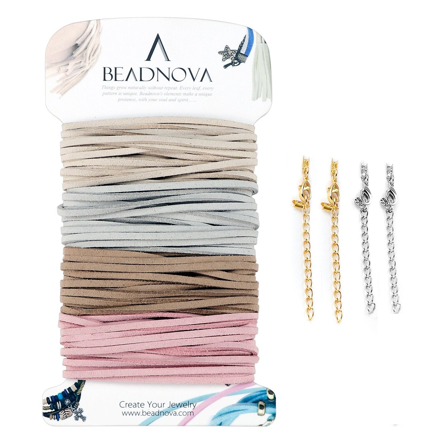 4 Colors, 3.3 Yard, 3mm Leather Cord for Jewelry Making Leather Strips for Crafts Leather String Suede Cord Faux Lace Thread for Bracelets
