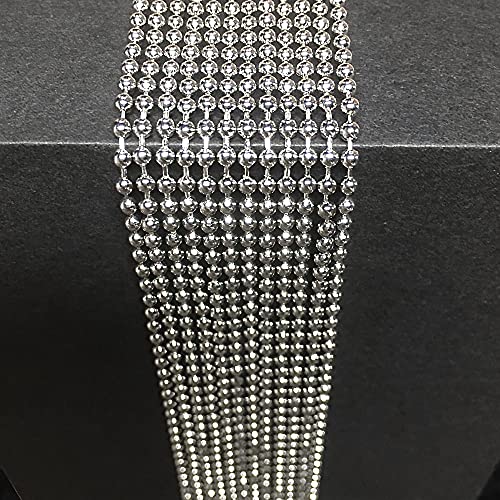 50 Pck Dog Tag Chain Ball Chain Necklace Bulk, Beaded Necklace Chains for Jewelry Making DIY Crafts, Military Blank Dog Tag Necklace for Men, Silver Nickel Plated Metal 24" Long 2.4mm Ball Bead Chain
