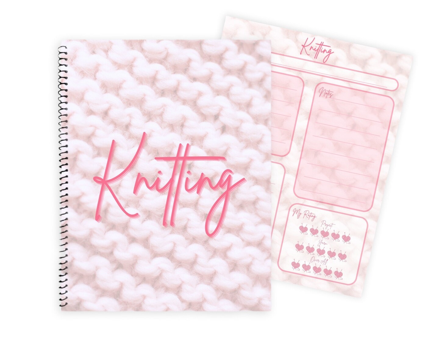 Light Rose Knitting Journal - Knitting Project Tracker helps organize ...