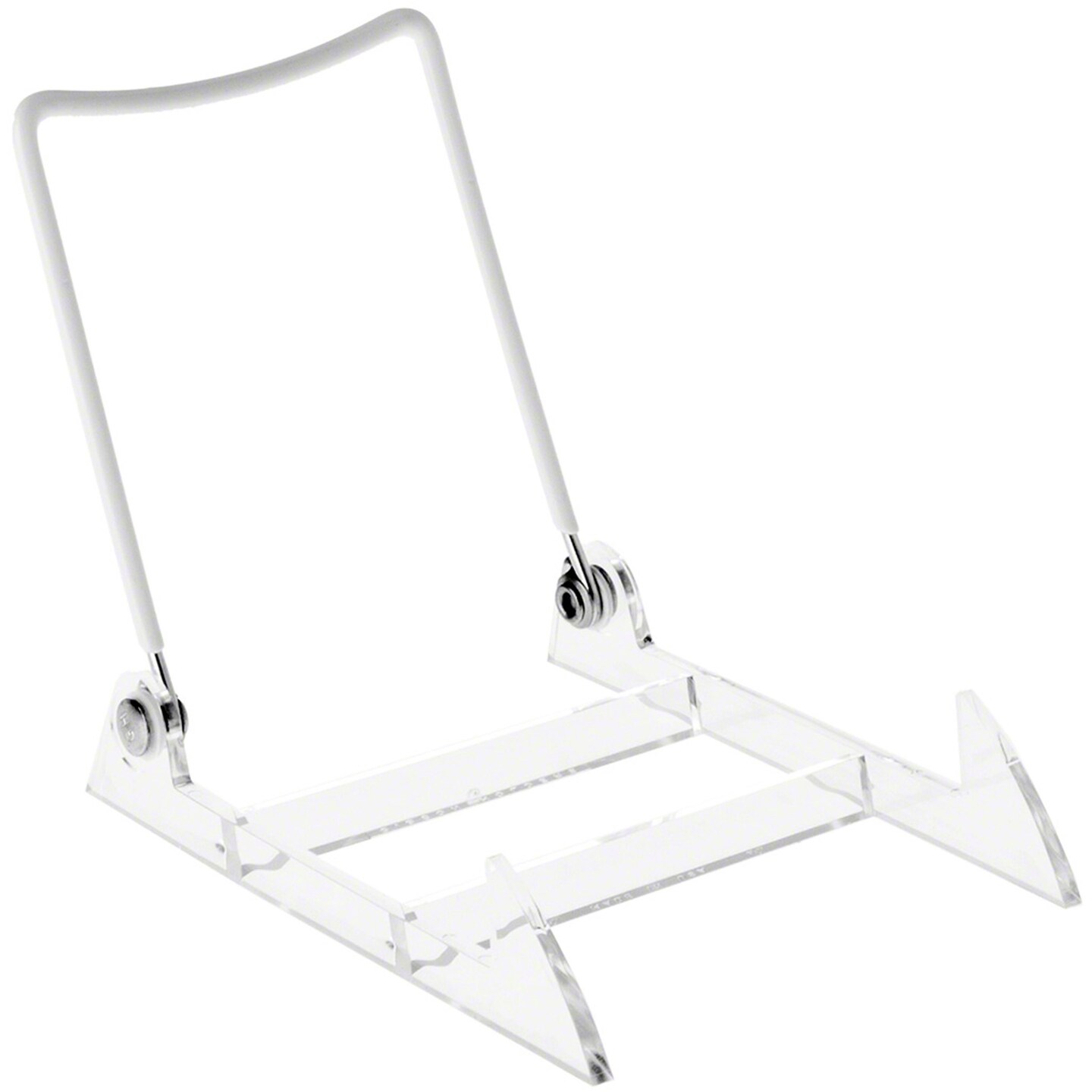 Gibson Holders 2PL Adjustable White Wire and Clear Acrylic Display Easel, 4&#x22; W x 5.5&#x22; D x 4.75&#x22; H