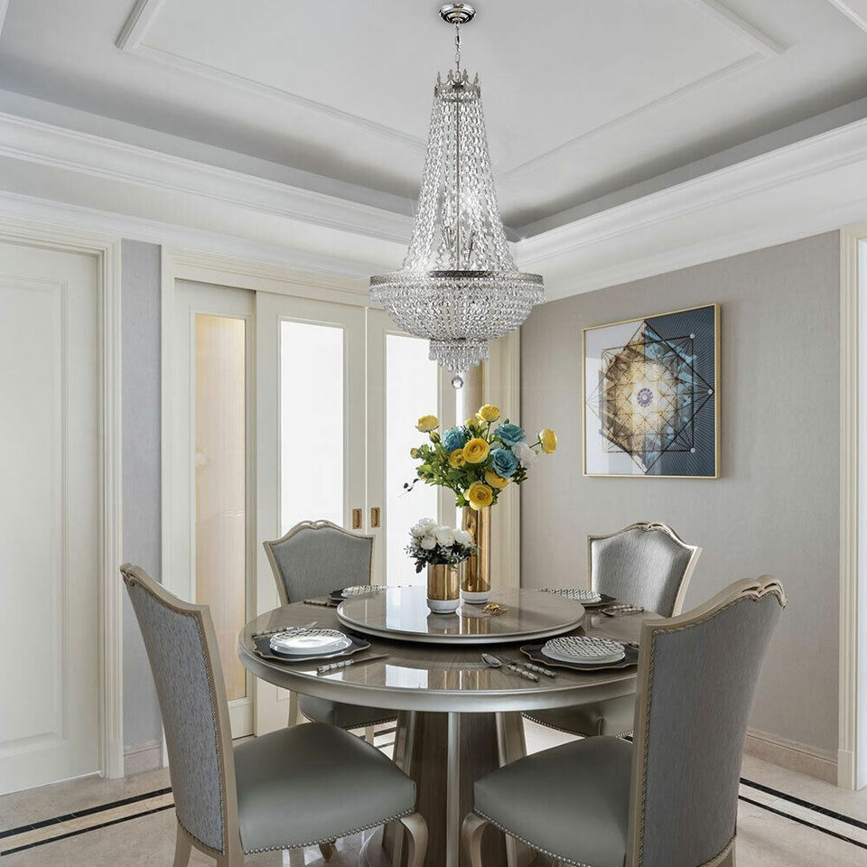 Kitcheniva Crystal Chandelier French Empire Ceiling Light Pendant Lamp 9Lights
