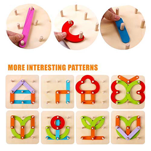 Wooden Letter and Number Construction Activity Set Educational Preschool Toys Shape Color Recognition Pegboard Sorter Set Board Blocks Stack Sort for Toddler Kids Boys Girls Non-Toxic Toy