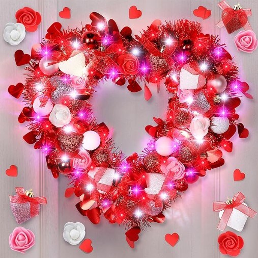 NEW! Heart Wreath, Love wreath, shops Valentines Wreath, Anniversary, Bridal, Pink