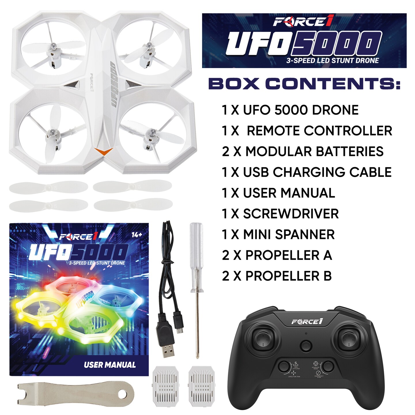 Force1 UFO 5000 LED Mini Drone for Kids