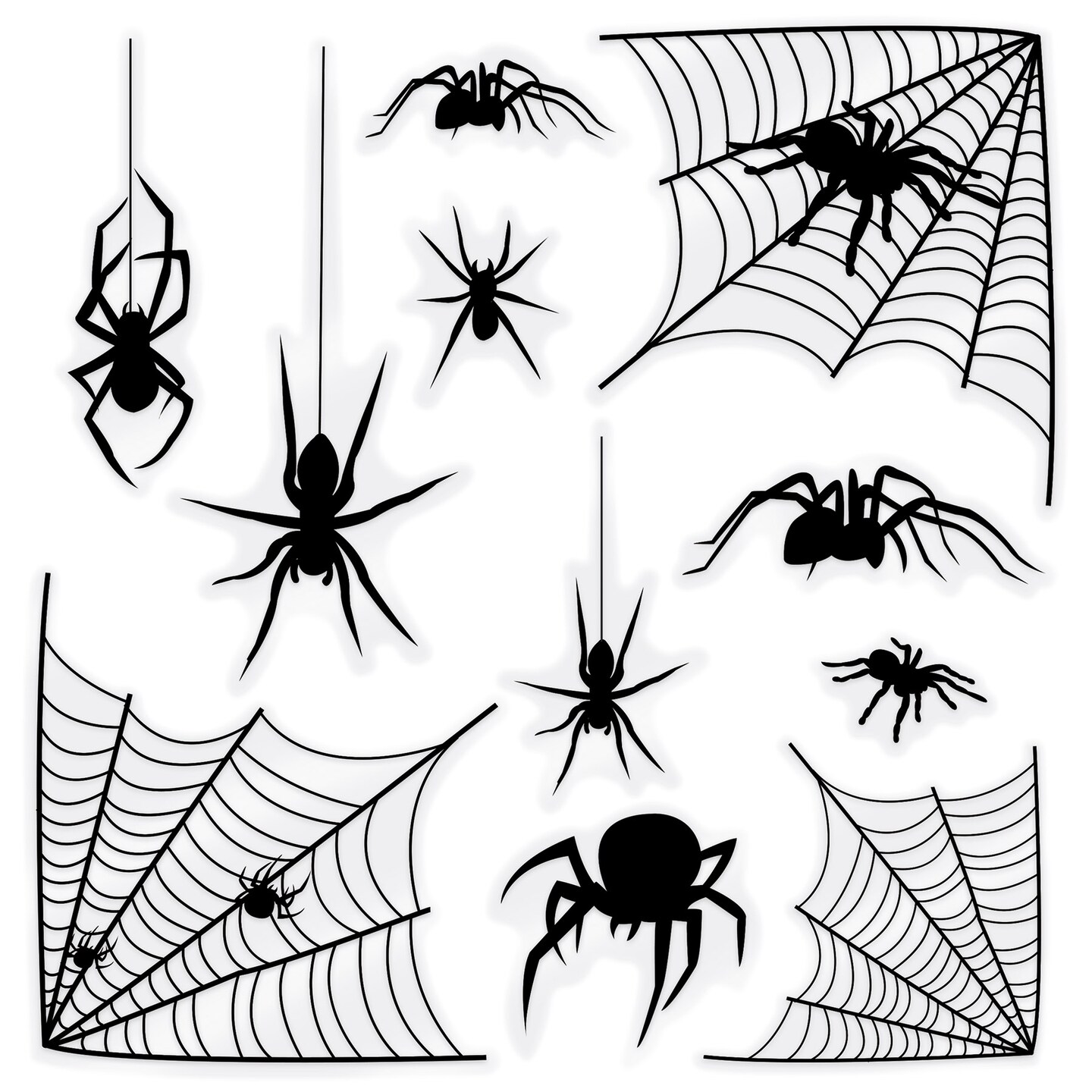 Beistle - Spider & Spider Web Silhouette Clings - 12" x 17" Sh - 12 Pack