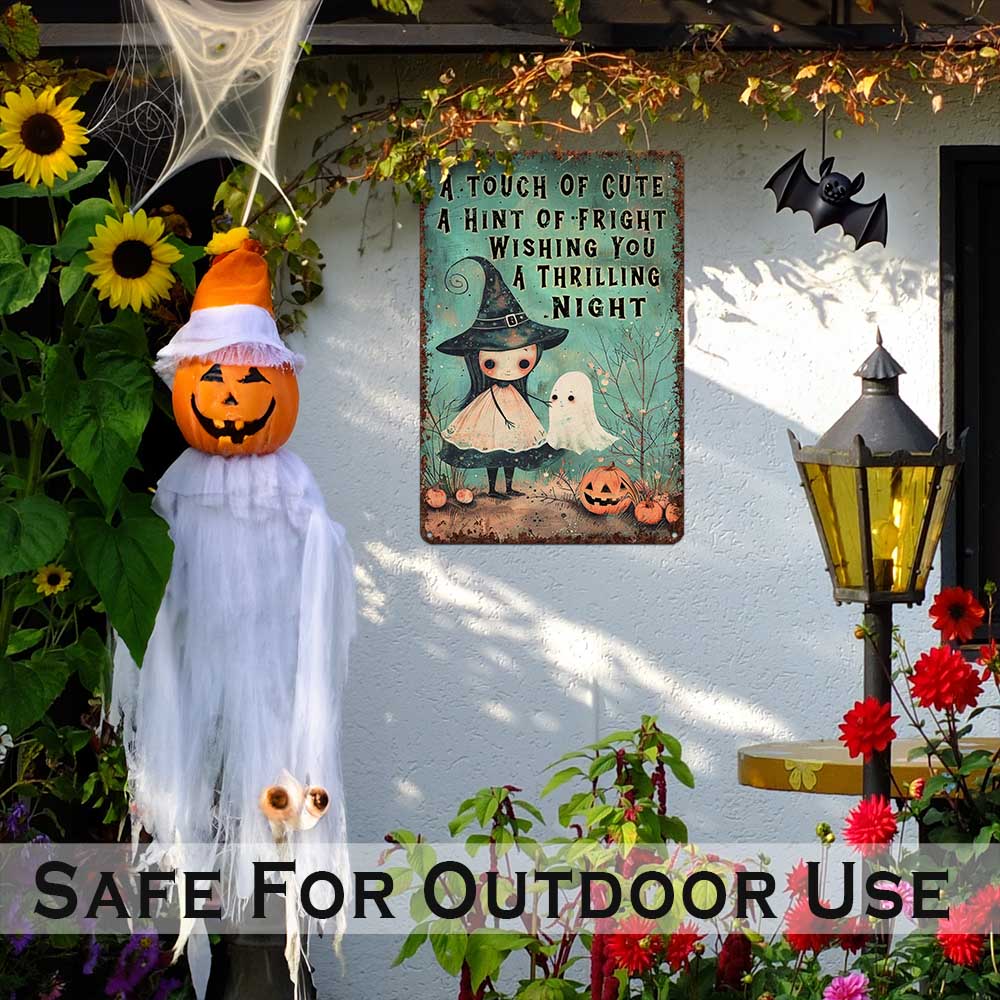 Sonnette Porte Halloween Vintage Sorcière - Cloche Métal Extérieur Porche Jardin - Décoration Effrayante