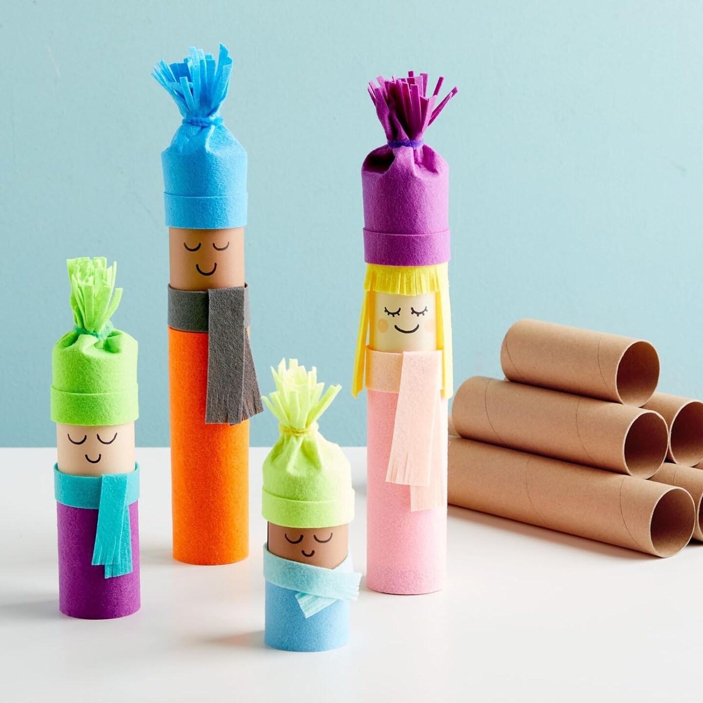 24 Brown Empty Paper Towel Rolls, 3 Size Cardboard Tubes for Crafts, DIY Art Projects (4, 6, and 10 Inches)