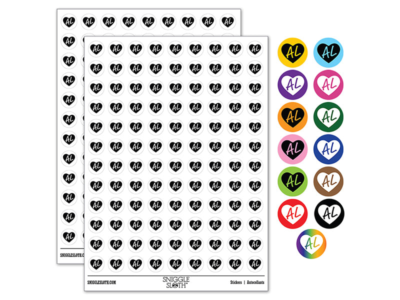 AL Alabama State in Heart 200+ 0.50&#x22; Round Stickers