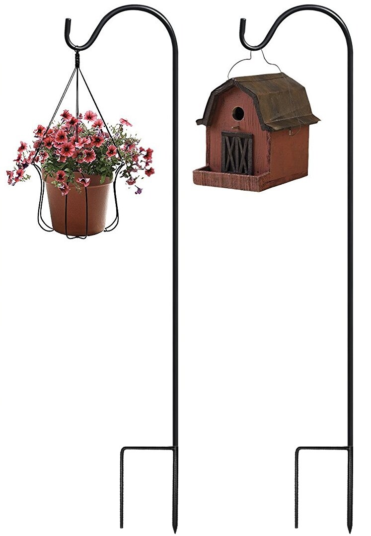 Sorbus Set of 10 Shepherds Hooks for Outdoor - Extendable Garden Stakes for Plants, Lights, Lanterns, Flower Baskets, and More