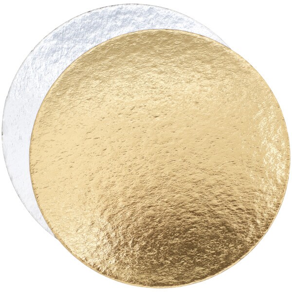 6&#x22; Round Gold/Silver Cake Board 12ct