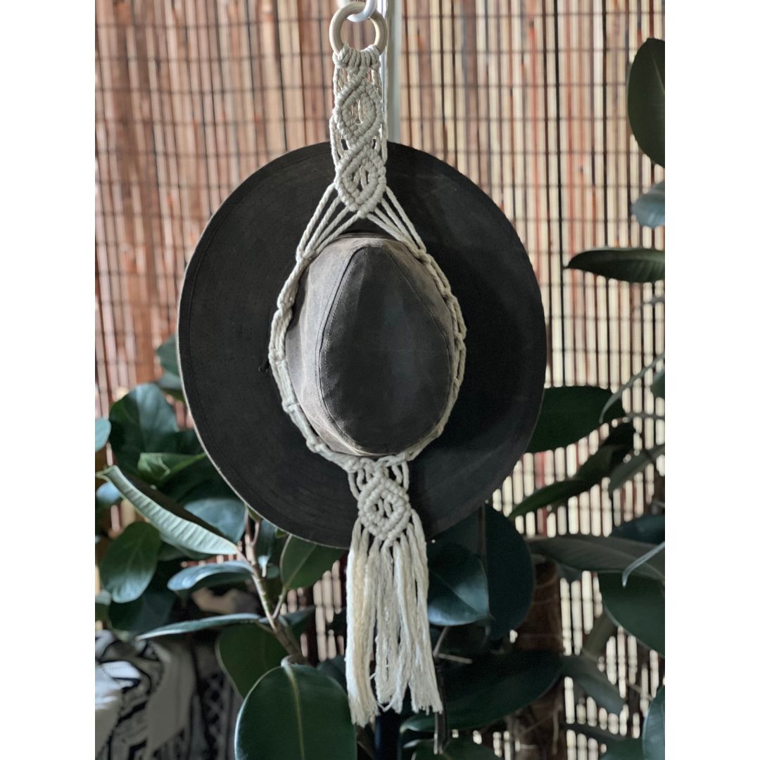 Macrame Hat Hanger Boho Wall Decor, Stylish Hat Storage