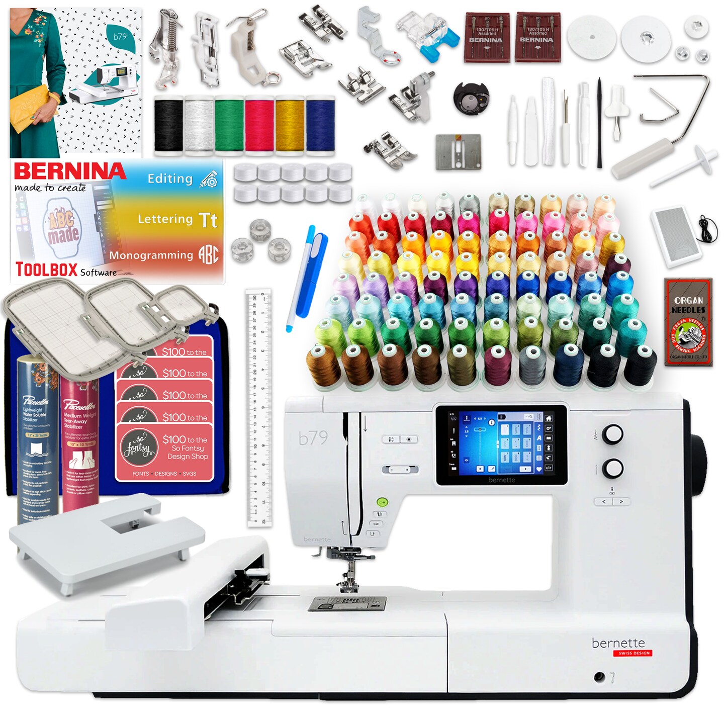 Bernette B79 Sewing & Embroidery Machine Bundle by The Fashion Class ...