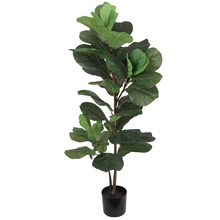 47" Artificial Fiddle Leaf Plants - Set of 2, 35 Silk Leaves, Black Pots - Perfect for Home, Office Decor - Lush Year-Round Greenery, Floral Home by Artificial Flowers