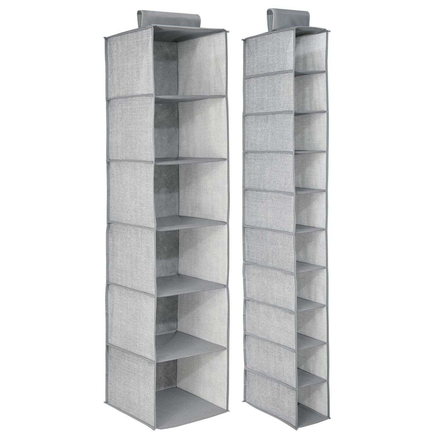 mDesign Fabric Over Rod Hanging Closet Storage Organizers, Set of 2