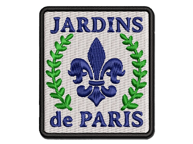 Jardins de Paris Fleur de Lis Multi-Color Embroidered Iron-On or Hook &#x26; Loop Patch Applique
