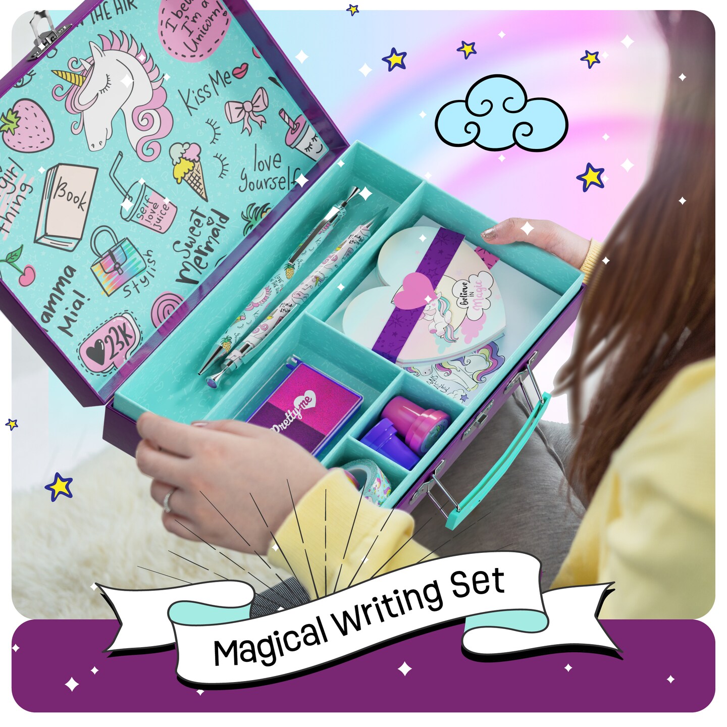 thumbnail image 2 of Unicorn Stationery Set For Girls - Unicorn Gifts For Girls Ages 6 7 8 9... 2 of 12