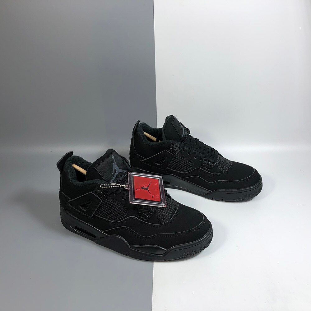 Air Jordan 4 Black Cat, Black Light Graphite - Sneakers for Air Jordan 4 Black Cat, Black Light Graphite - Sneakers for