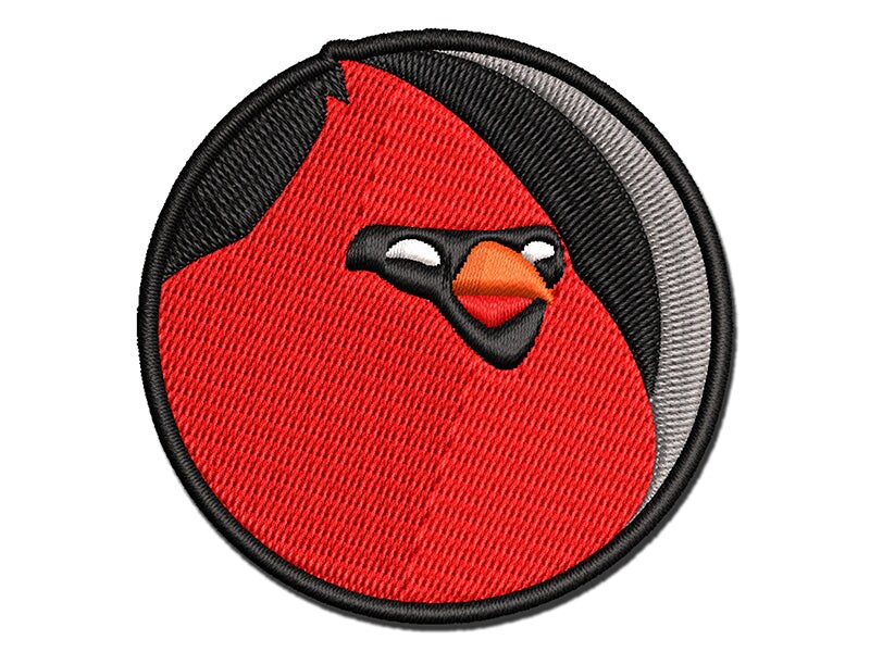 Cardinal Sleeping In Birdhouse Hole Multi-Color Embroidered Iron-On or Hook &#x26; Loop Patch Applique