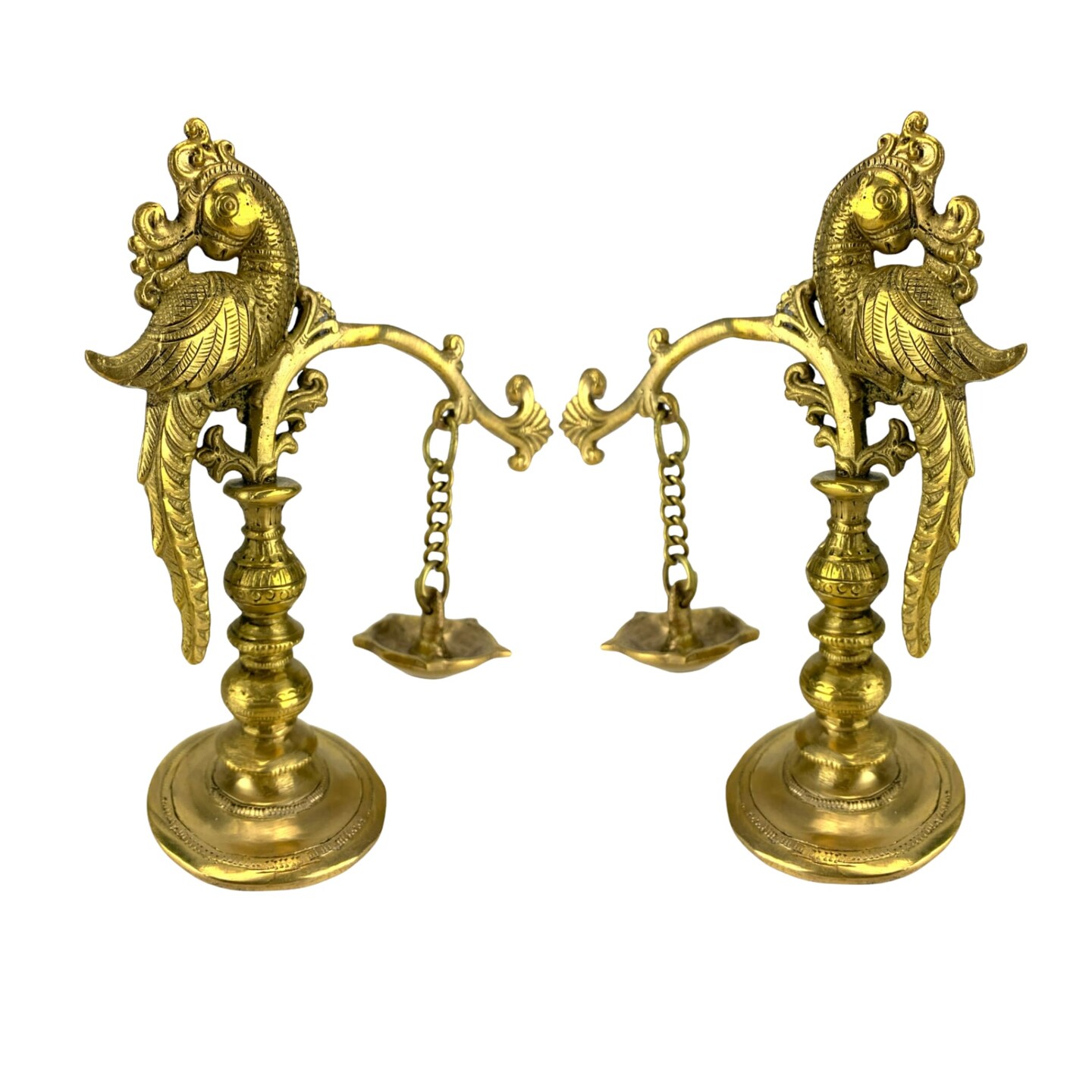 Brass Annam Oil Lamp Diya Peacock Samai Deepak Lamp Kerala Traditional Kutthu Vilakku Panchmahal Deepam for Home Temple Mandir Office Diwali Decoration - Deepawali Housewarming Return Gift