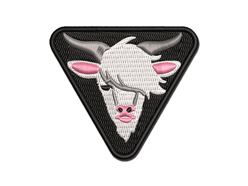 Handsome Goat Emo Goth Multi-Color Embroidered Iron-On or Hook &#x26; Loop Patch Applique